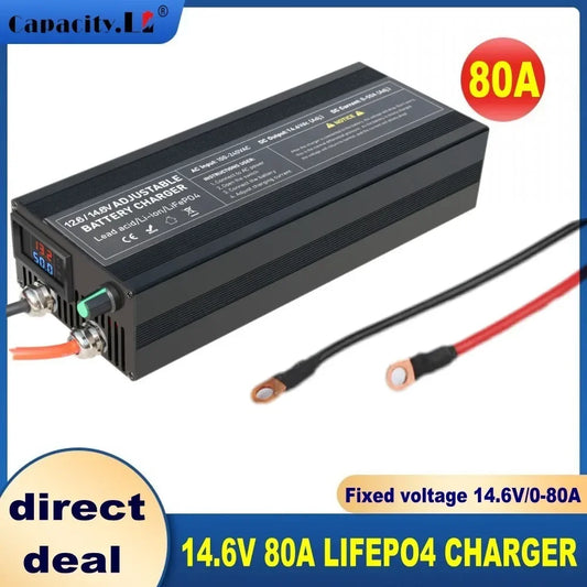 12V Car Battery Charger – Fast LiFePO4 & Lithium Battery Charger with Digital Display