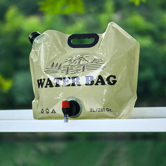 8L Foldable Camping Water Bag with Tap – Portable Outdoor Water Container