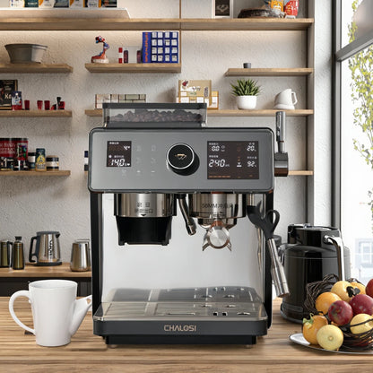58mm 20 Bar Espresso Coffee Machine with Grinder – Semi-Automatic Coffee Maker