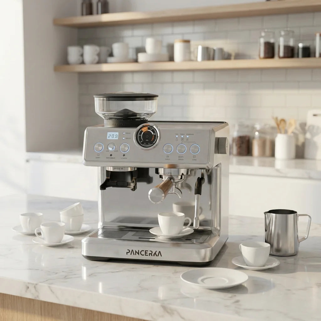 PANCERKA 3-in-1 Espresso Coffee Machine 58mm – Semi-Automatic Maker with Grinder