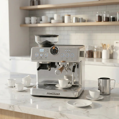 PANCERKA 3-in-1 Espresso Coffee Machine 58mm – Semi-Automatic Maker with Grinder
