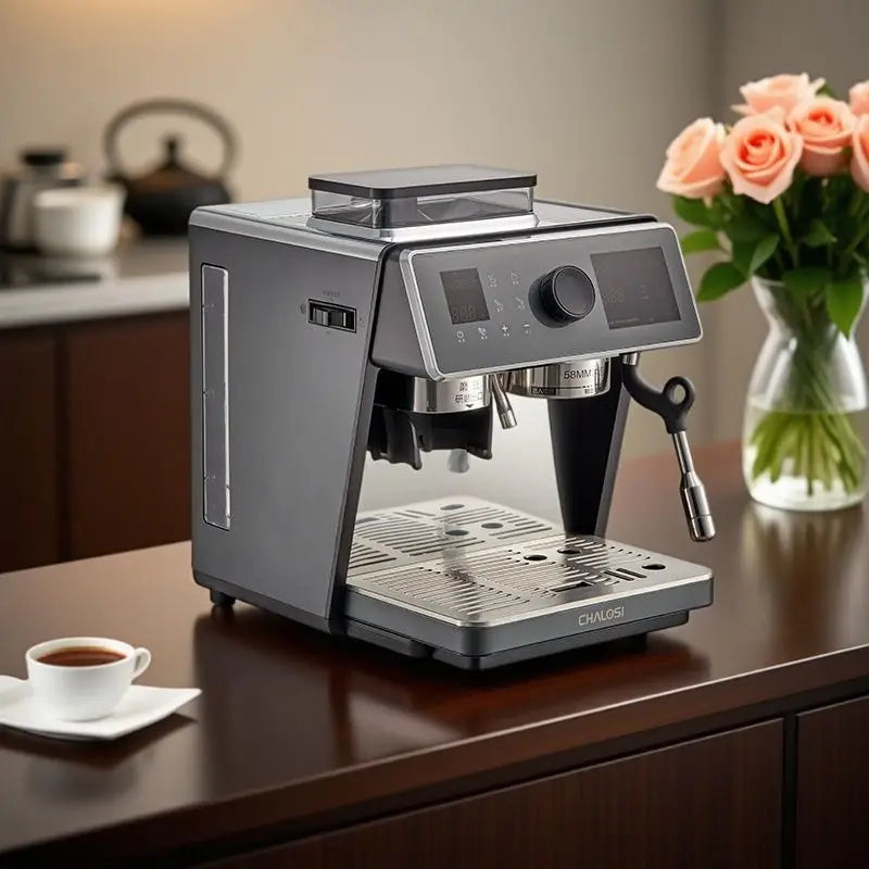 58mm 20 Bar Espresso Coffee Machine with Grinder – Semi-Automatic Coffee Maker