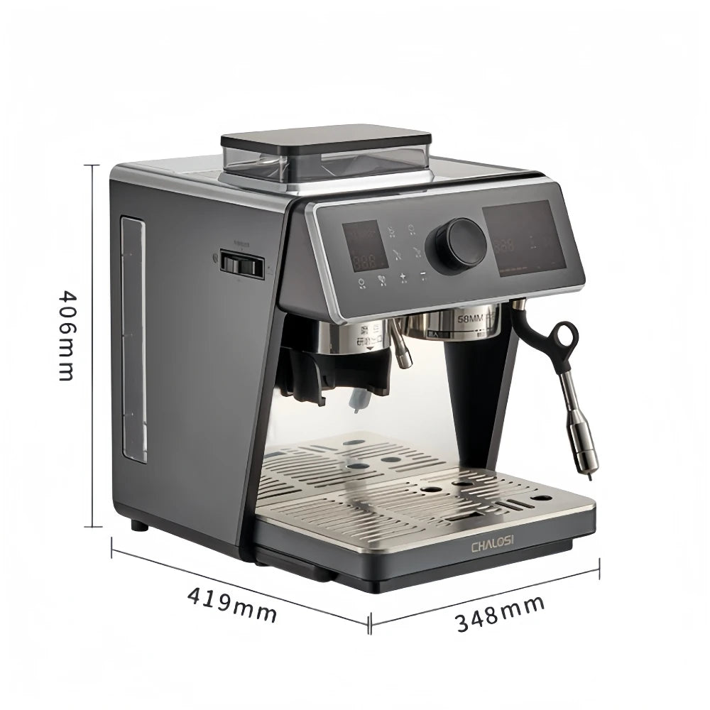 58mm 20 Bar Espresso Coffee Machine with Grinder – Semi-Automatic Coffee Maker