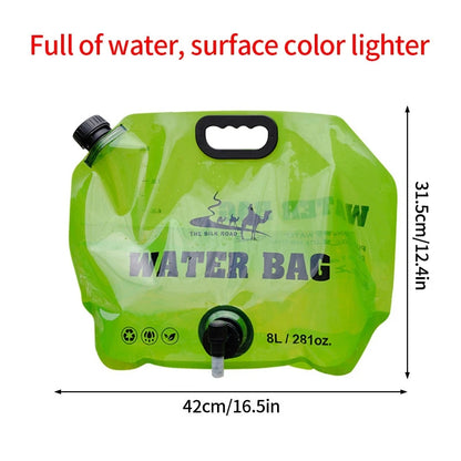 8L Foldable Camping Water Bag with Tap – Portable Outdoor Water Container