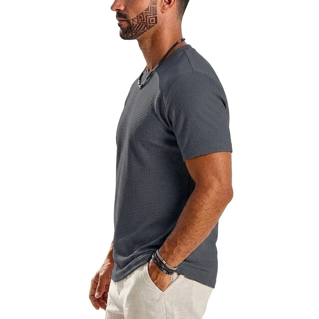 Men’s Ice Silk Short Sleeve T-Shirt – Lightweight Quick-Dry Sports Tee