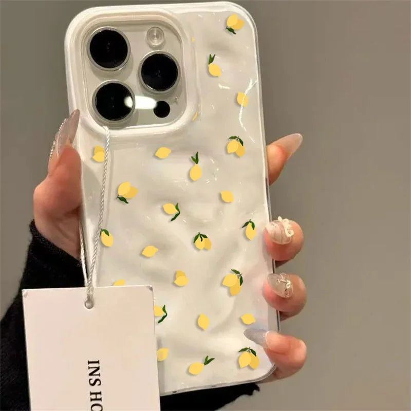 Yellow Lemon Shockproof iPhone Case – Soft Anti-Scratch Protective Cover