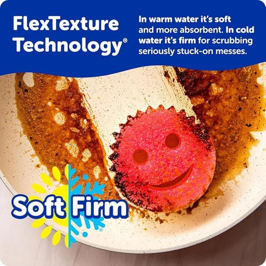 3Pcs Scrub Sponge Set Scratch-Free Dishwashing Kitchen Bathroom Cleaning