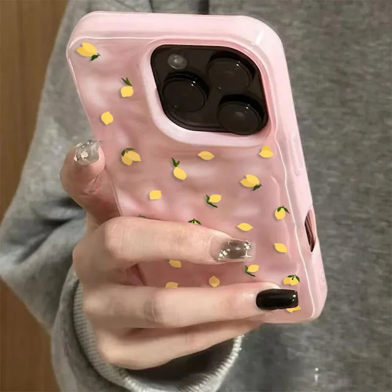 Yellow Lemon Shockproof iPhone Case – Soft Anti-Scratch Protective Cover