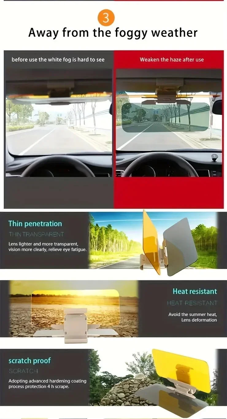 Universal Car Anti-Glare Visor Extender – UV Protection Sunshade