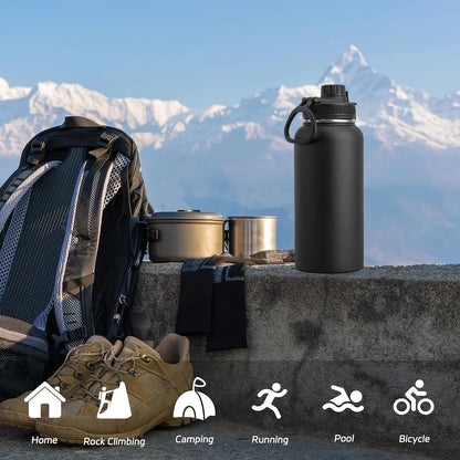 1000ml Stainless Steel Insulated Water Bottle – Double-Wall Vacuum Flask with Leak-Proof Lid