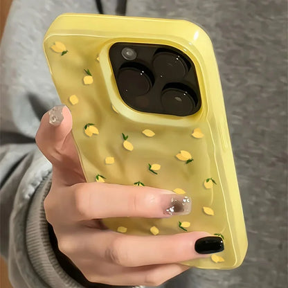 Yellow Lemon Shockproof iPhone Case – Soft Anti-Scratch Protective Cover