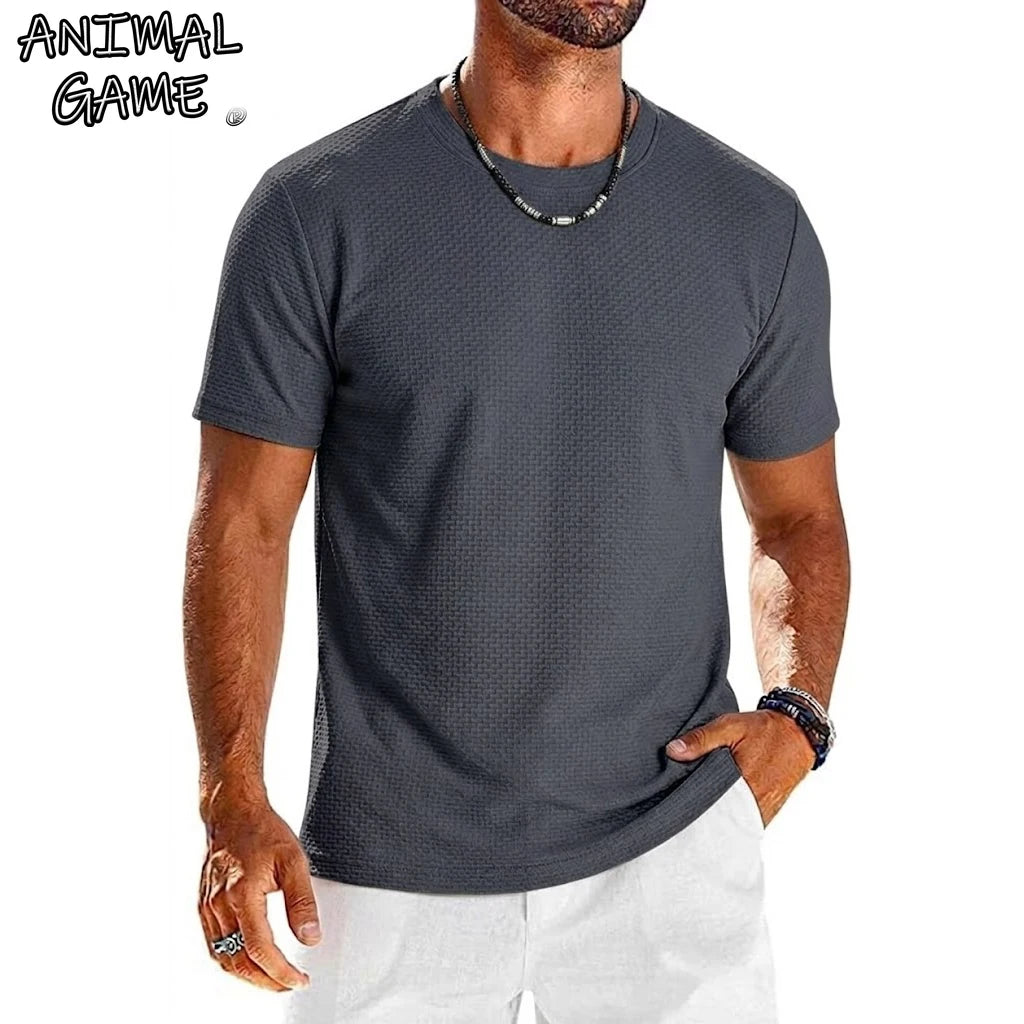 Men’s Ice Silk Short Sleeve T-Shirt – Lightweight Quick-Dry Sports Tee