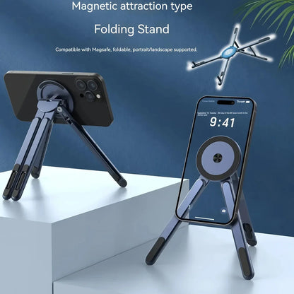 3-in-1 Magnetic Phone Holder & Selfie Stick – Foldable Tripod Stand for iPhone, iPad & Tablet