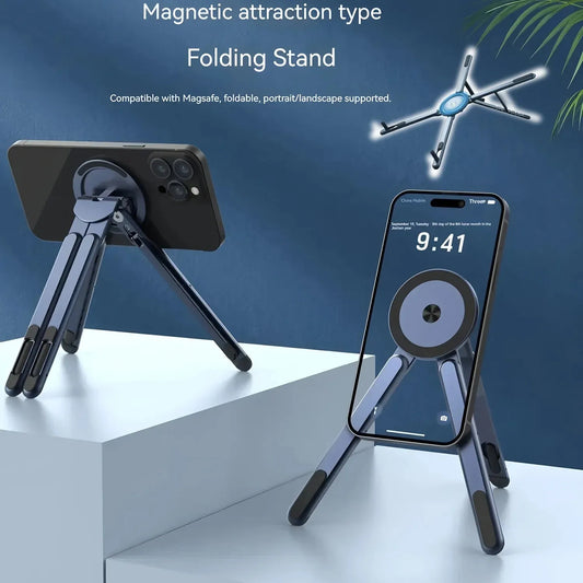 3-in-1 Magnetic Phone Holder & Selfie Stick – Foldable Tripod Stand for iPhone, iPad & Tablet