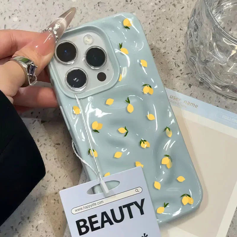 Yellow Lemon Shockproof iPhone Case – Soft Anti-Scratch Protective Cover