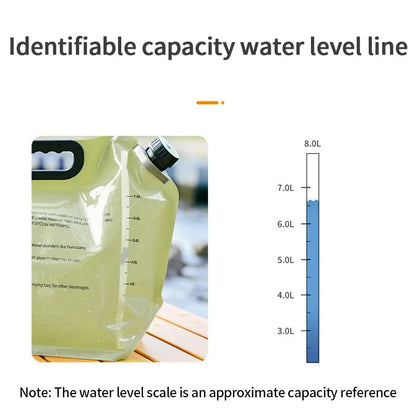 8L Foldable Camping Water Bag with Tap – Portable Outdoor Water Container