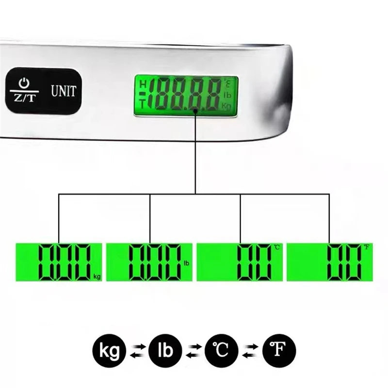 Portable Digital Luggage Scale 50kg/110lb LCD Travel Baggage Weight Scale