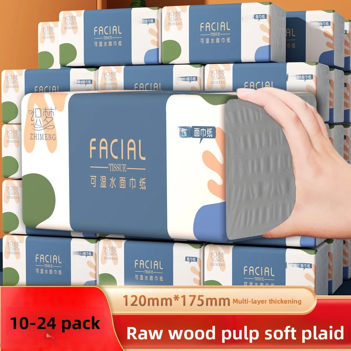 10-24 Pack Tissue Paper 300 Sheets 4/5 Ply Large Soft Paper Towels