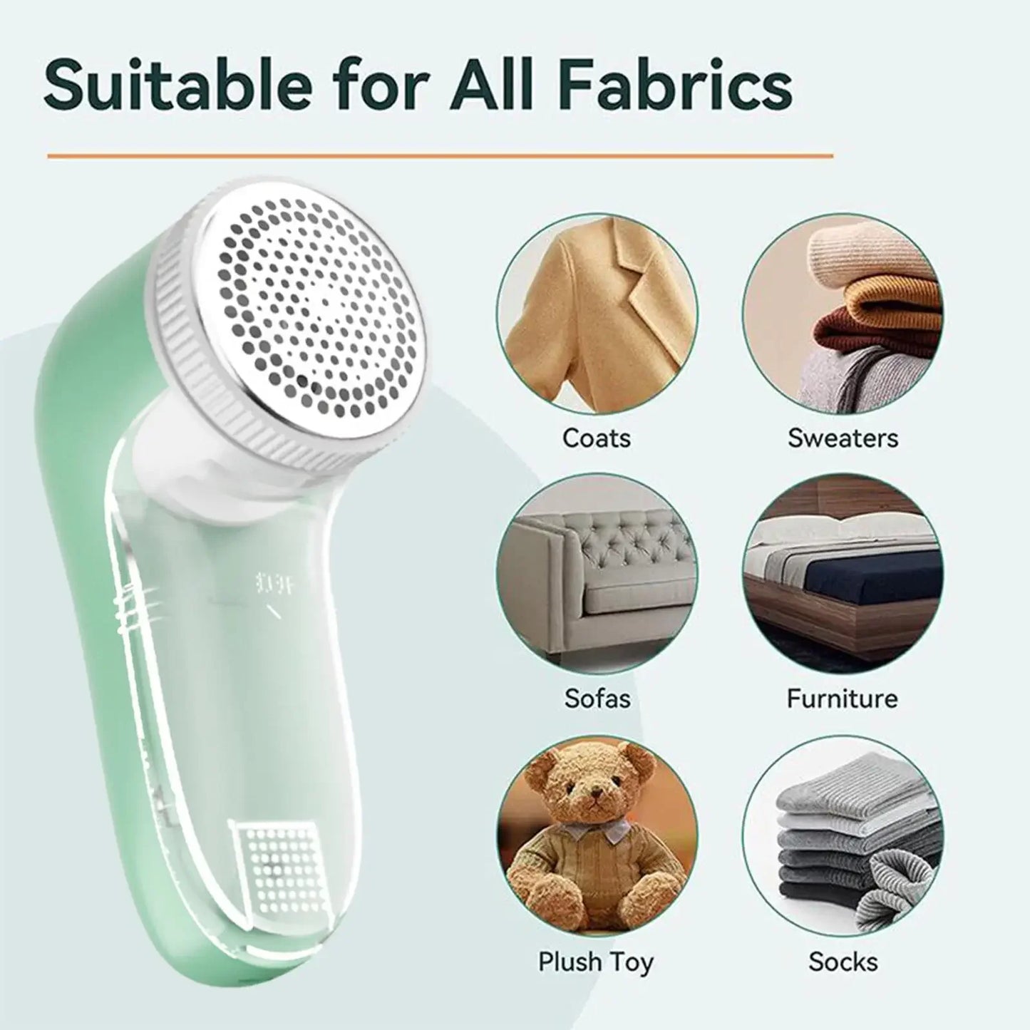 Portable Electric Fabric Shaver Lint Remover & Fuzz Trimmer