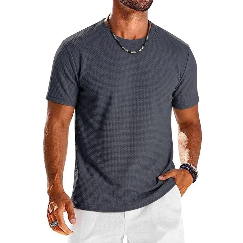Men’s Ice Silk Short Sleeve T-Shirt – Lightweight Quick-Dry Sports Tee