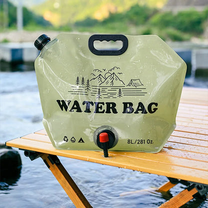 8L Foldable Camping Water Bag with Tap – Portable Outdoor Water Container