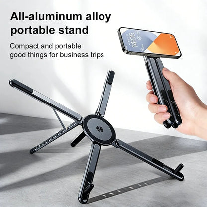 3-in-1 Magnetic Phone Holder & Selfie Stick – Foldable Tripod Stand for iPhone, iPad & Tablet