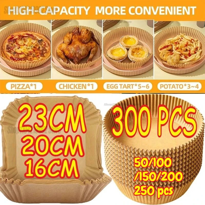 Disposable Air Fryer Paper Liners – Non-Stick Baking Parchment Sheets for Air Fryer, Oven & BBQ