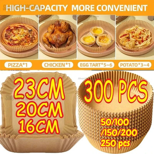 Disposable Air Fryer Paper Liners – Non-Stick Baking Parchment Sheets for Air Fryer, Oven & BBQ
