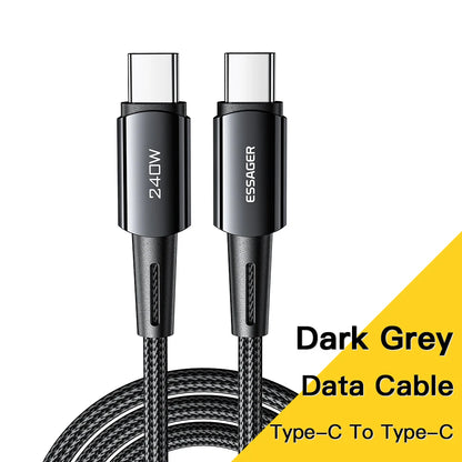 Essager 240W USB-C Fast Charging Cable – 6A High-Speed Type-C Cable