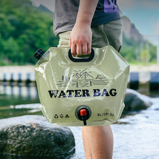 8L Foldable Camping Water Bag with Tap – Portable Outdoor Water Container