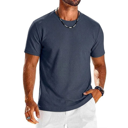 Men’s Ice Silk Short Sleeve T-Shirt – Lightweight Quick-Dry Sports Tee