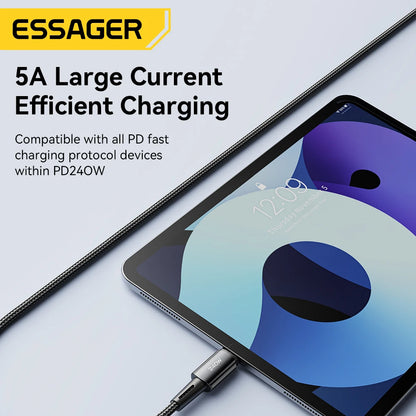 Essager 240W USB-C Fast Charging Cable – 6A High-Speed Type-C Cable