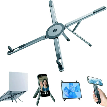 3-in-1 Magnetic Phone Holder & Selfie Stick – Foldable Tripod Stand for iPhone, iPad, Tablet & Desktop