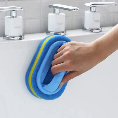 Multi-Functional Cleaning Sponge with Handle – Kitchen Bathroom Tile & Glass Scrubber