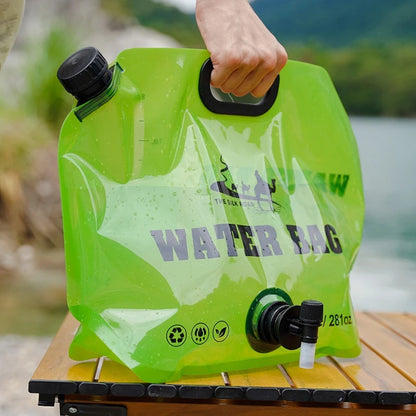 8L Foldable Camping Water Bag with Tap – Portable Outdoor Water Container