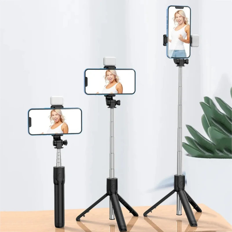 All-in-One Extendable Selfie Stick Tripod – Wireless Bluetooth Remote for iPhone & Smartphones