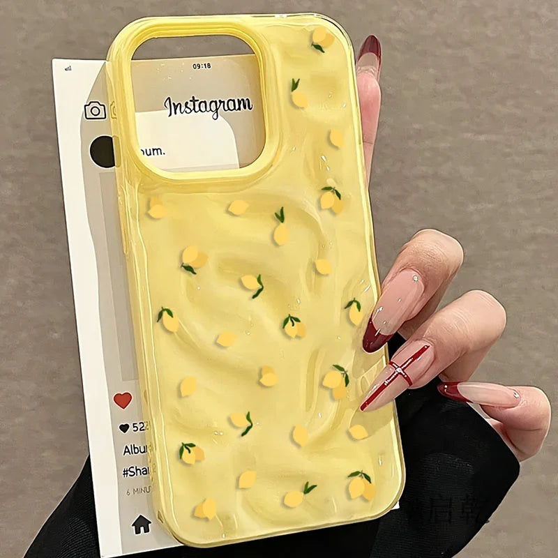 Yellow Lemon Shockproof iPhone Case – Soft Anti-Scratch Protective Cover