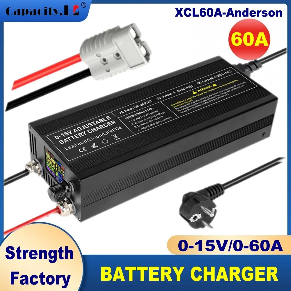 12V Car Battery Charger – Fast LiFePO4 & Lithium Battery Charger with Digital Display
