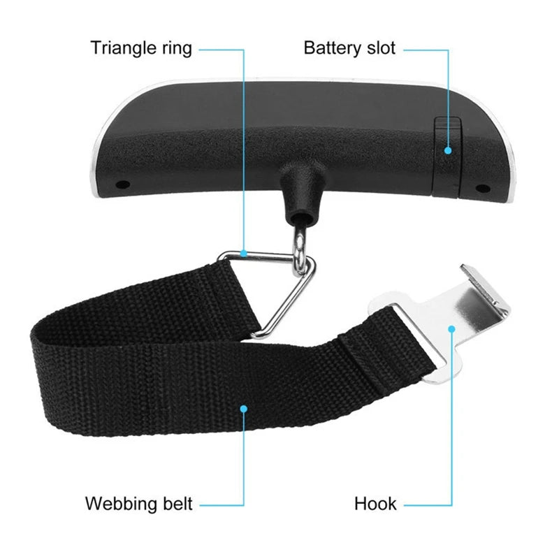 Portable Digital Luggage Scale 50kg/110lb LCD Travel Baggage Weight Scale