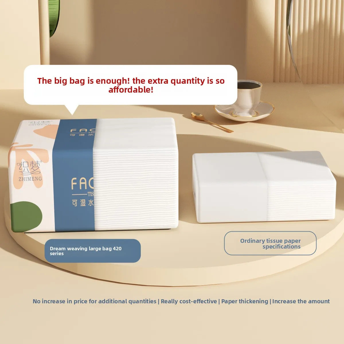 10-24 Pack Tissue Paper 300 Sheets 4/5 Ply Large Soft Paper Towels
