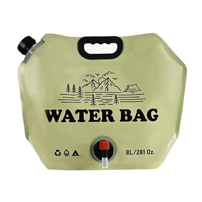 8L Foldable Camping Water Bag with Tap – Portable Outdoor Water Container