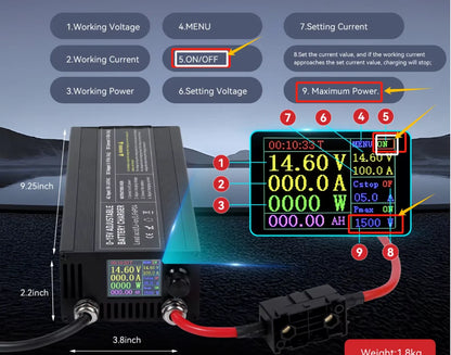 12V Car Battery Charger – Fast LiFePO4 & Lithium Battery Charger with Digital Display