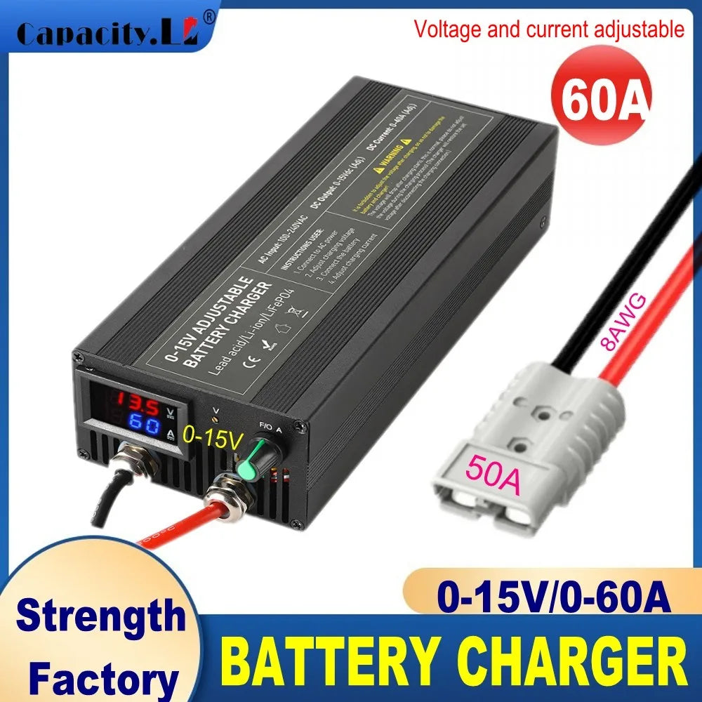 12V Car Battery Charger – Fast LiFePO4 & Lithium Battery Charger with Digital Display