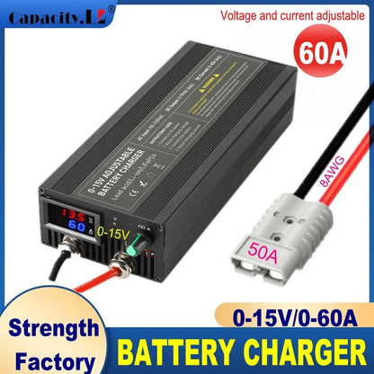 12V Car Battery Charger – Fast LiFePO4 & Lithium Battery Charger with Digital Display