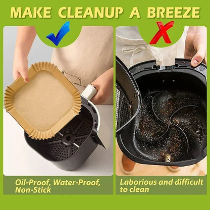 Disposable Air Fryer Paper Liners – Non-Stick Baking Parchment Sheets for Air Fryer, Oven & BBQ
