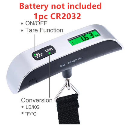 Portable Digital Luggage Scale 50kg/110lb LCD Travel Baggage Weight Scale