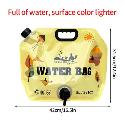 8L Foldable Camping Water Bag with Tap – Portable Outdoor Water Container