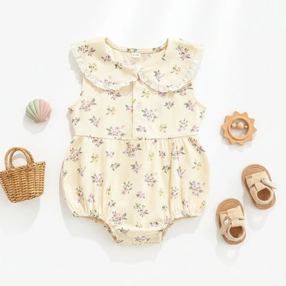 Baby Girl Floral Bodysuit | Soft Cotton Summer Romper for Newborns & Infants