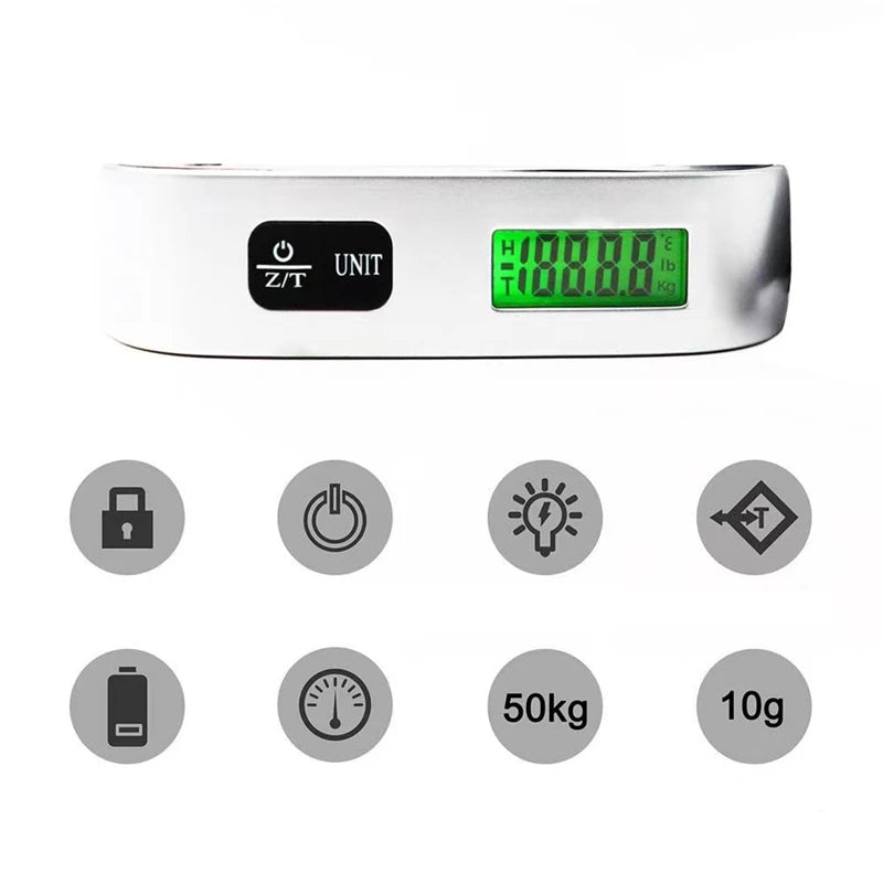 Portable Digital Luggage Scale 50kg/110lb LCD Travel Baggage Weight Scale