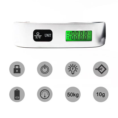 Portable Digital Luggage Scale 50kg/110lb LCD Travel Baggage Weight Scale